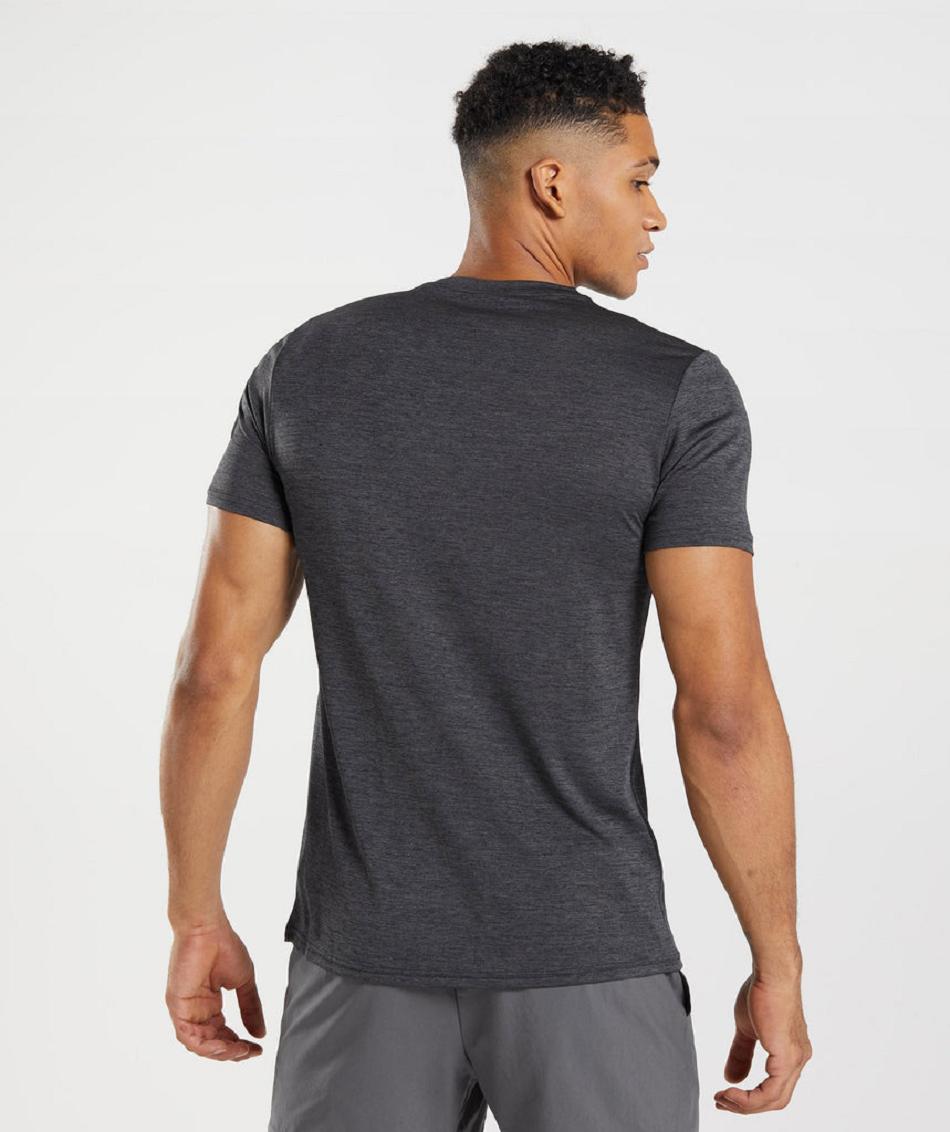 Gymshark Arrival Marl Muške T Shirts Crne Crne Sive | HR 2416DFM